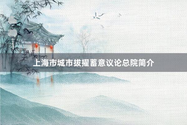 上海市城市拔擢蓄意议论总院简介